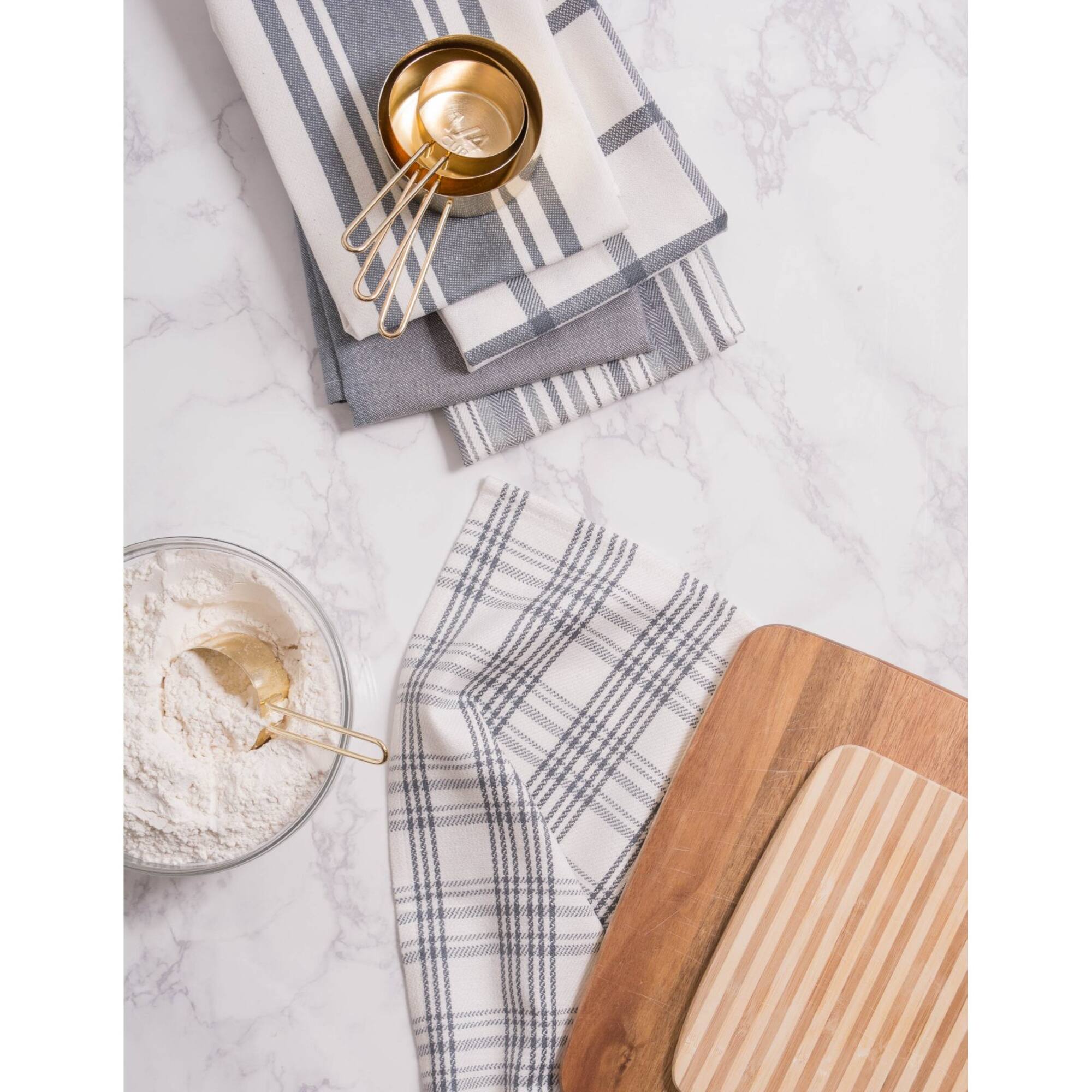 DII® Gray Woven Dishtowels Set